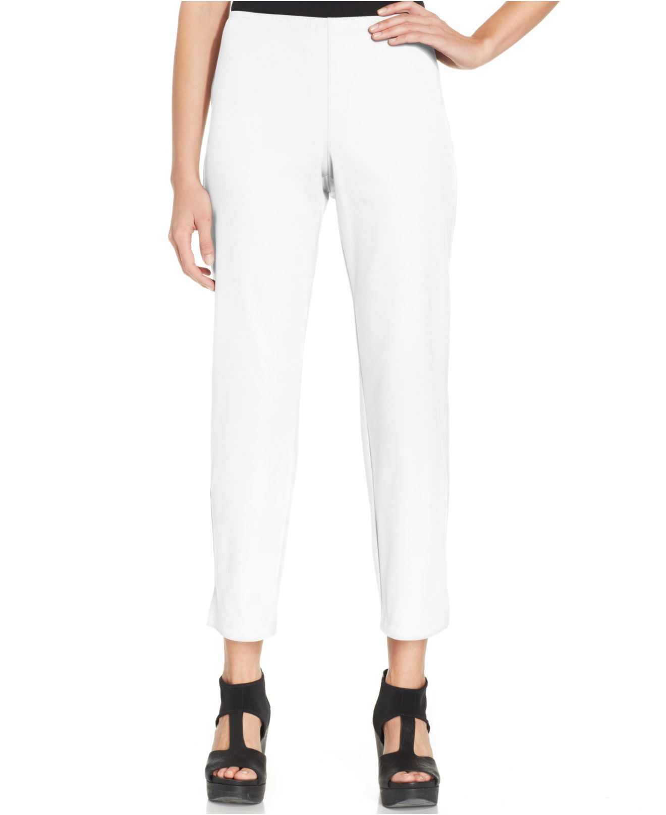 UNIQLO EZY Relaxed Fit Ankle Pants White, Men's Fashion, Bottoms, Trousers  on Carousell
