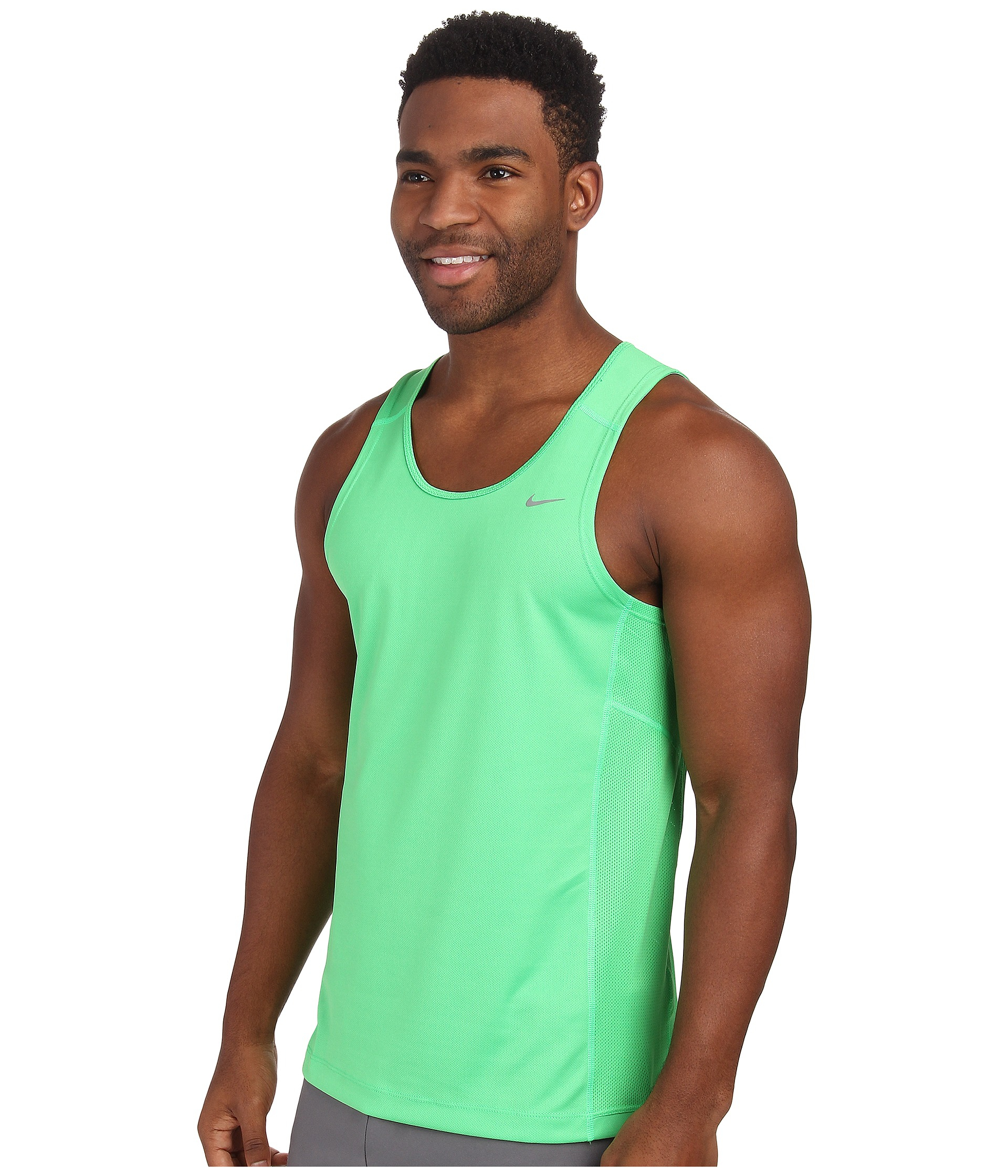 Nike Miler Singlet (Team) in Green for Men (Light Green Spark/Light ...