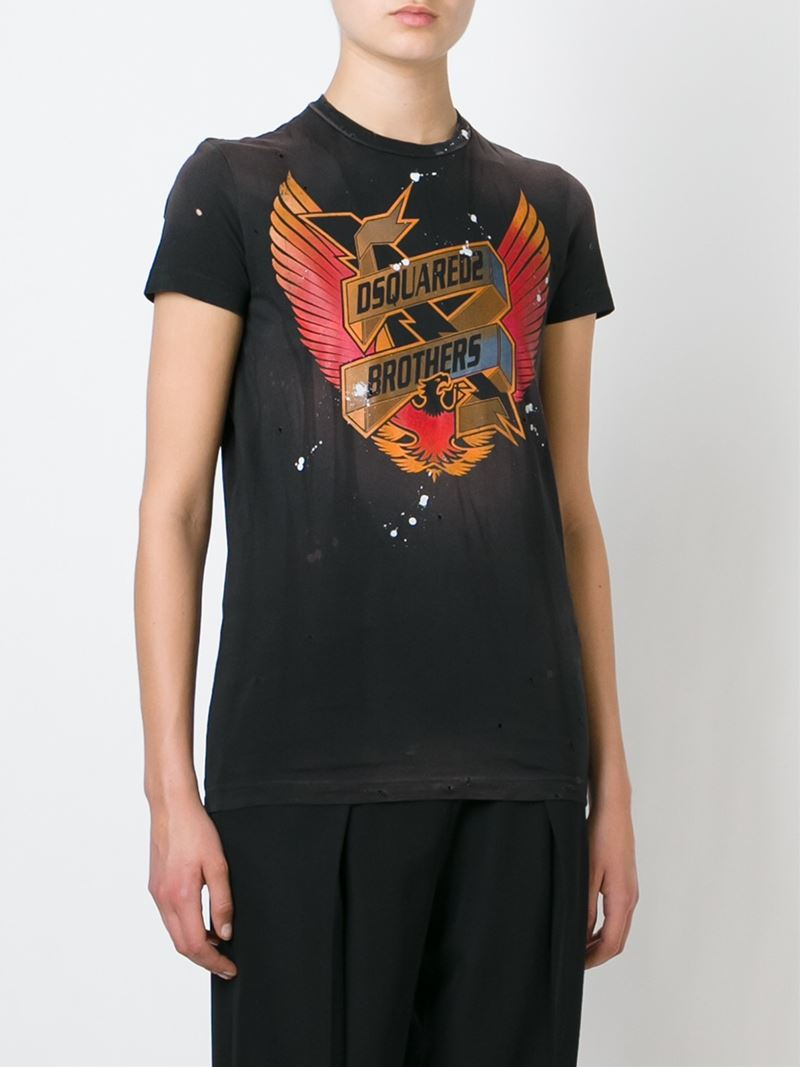 Dsquared t shirt white and black Hawaii Ugly sweater christmas party