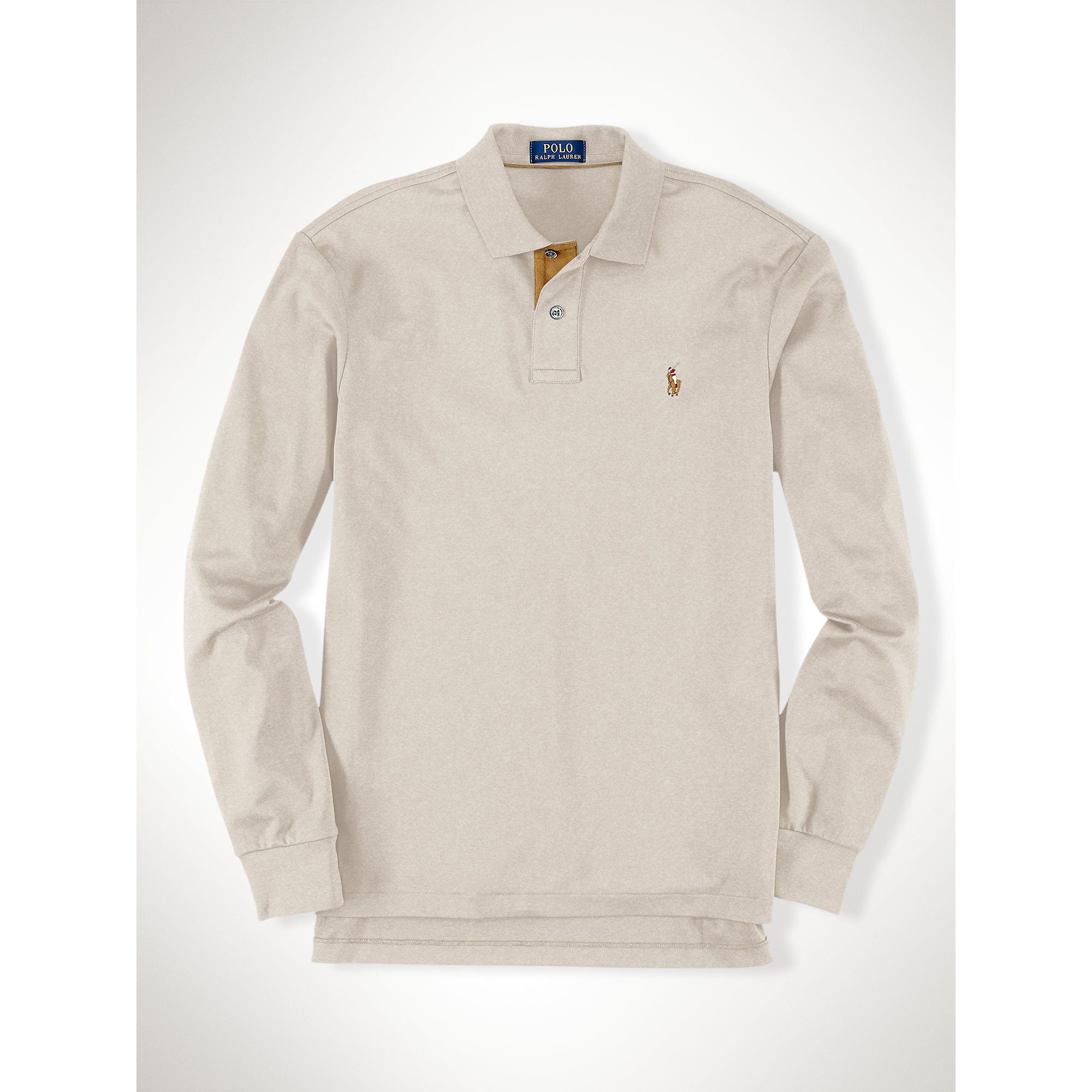 Ralph Lauren Pima Soft Touch Polo Shirt In Almond Heather Brown For Men Lyst