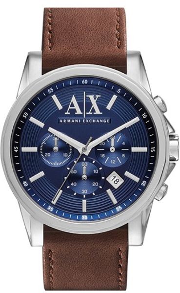 Armani Exchange Chronograph Leather Strap Watch in Brown for Men ...