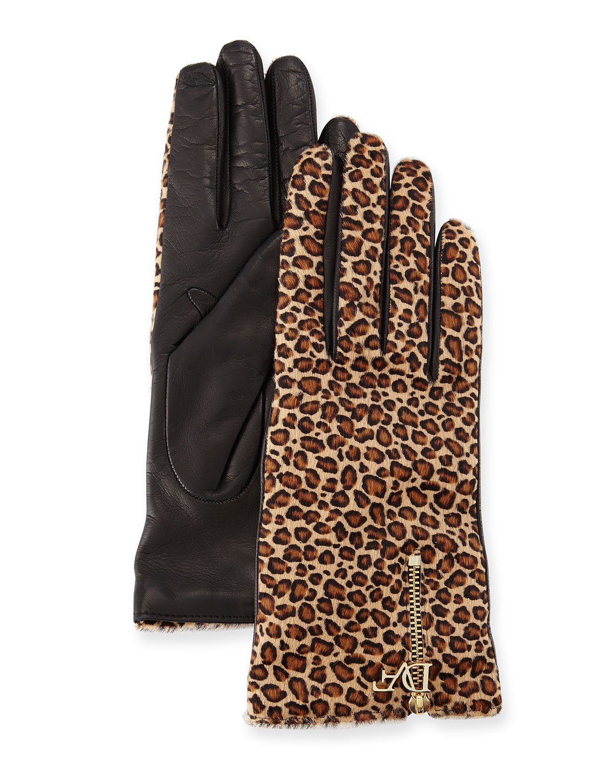 Lyst Diane Von Furstenberg Leopardprint Calf Hair/leather Gloves