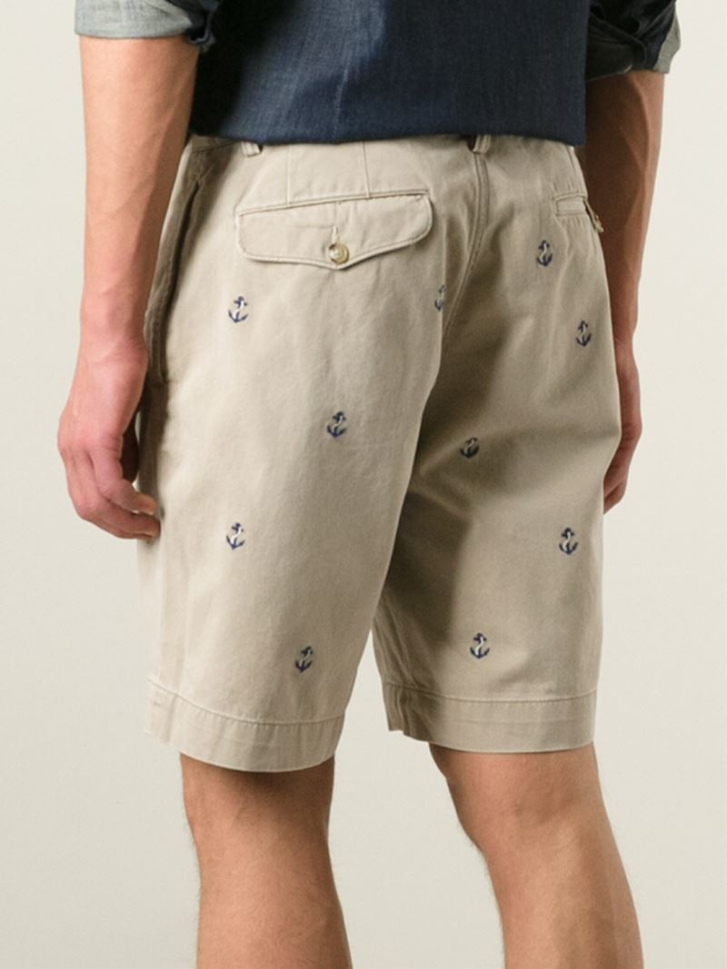 Polo Ralph Lauren Embroidered Bermuda Shorts in Natural for Men Lyst