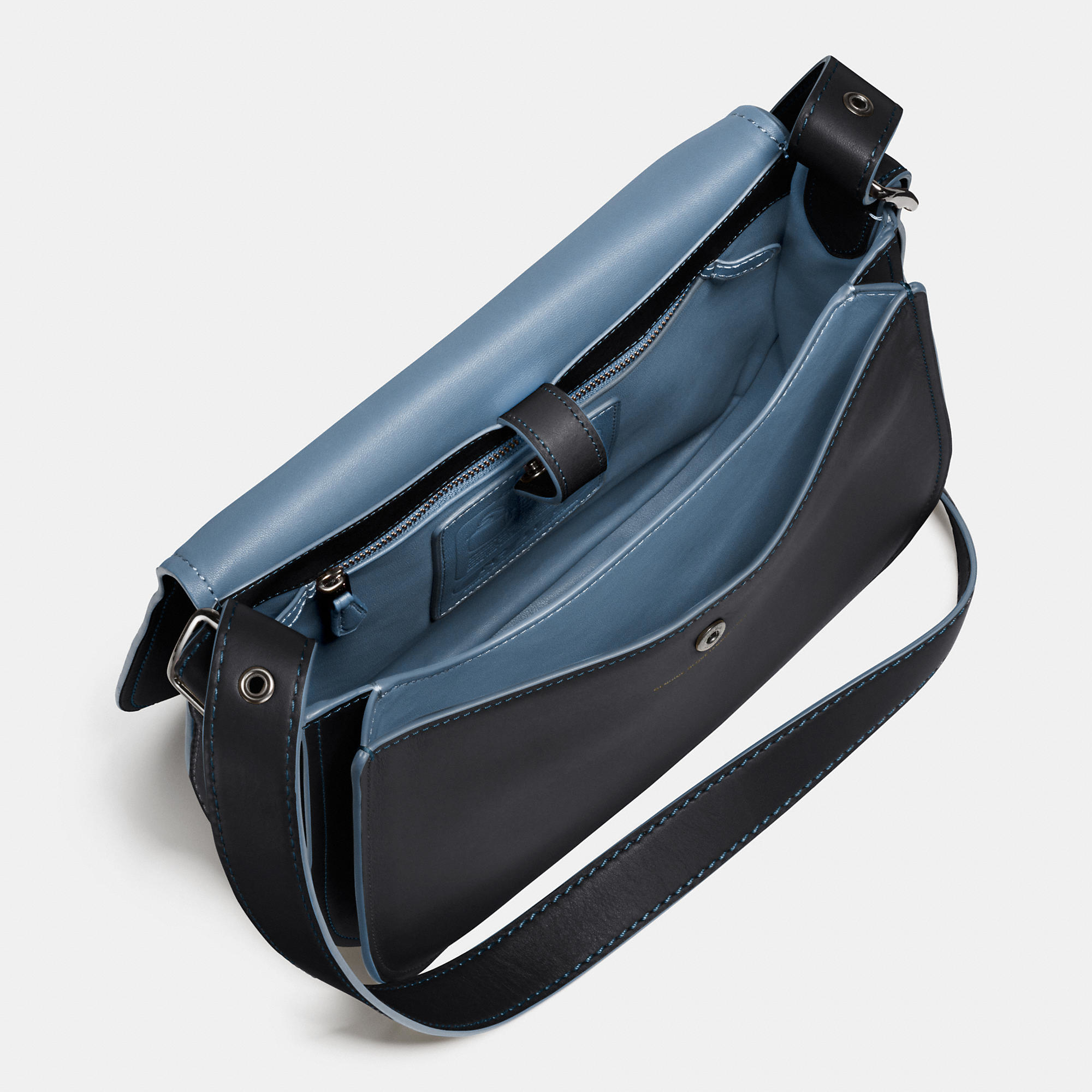 Coach Cornflower Blue Saddle Bag  Leather saddle bags, Bags, Saddle bags