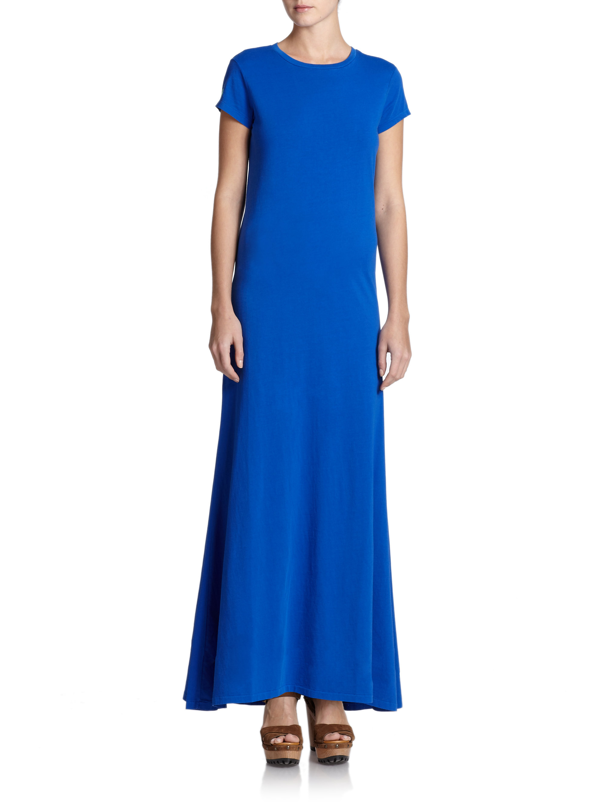 Polo ralph lauren Cotton Jersey Maxi Dress in Blue Lyst