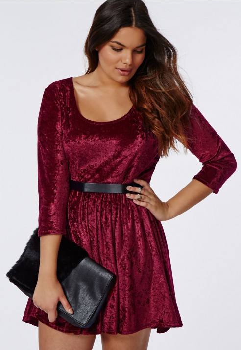 plus size velvet skater dress