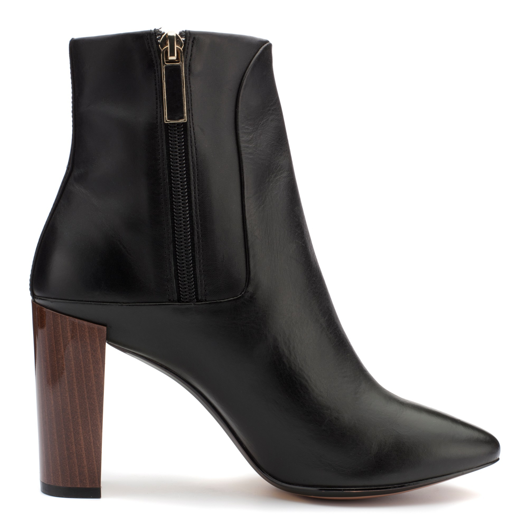 Ted baker Yamato Block Heel Ankle Boots in Black (Black Leather) | Lyst