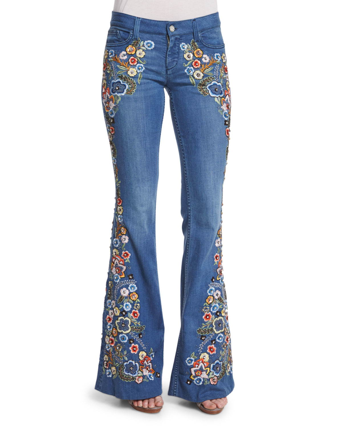 embroidered jeans flare