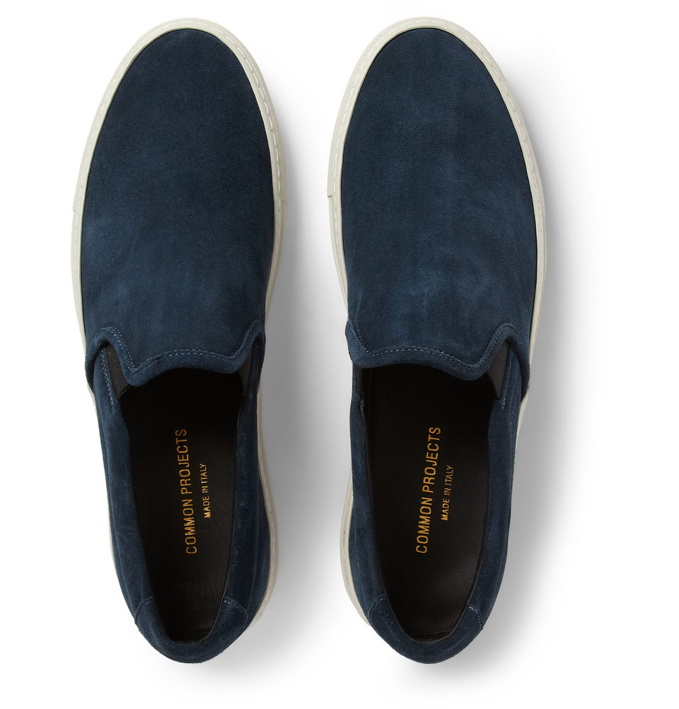 Common Projects Suede Slip-On Sneakers in Blue (Gray) for Men - Lyst