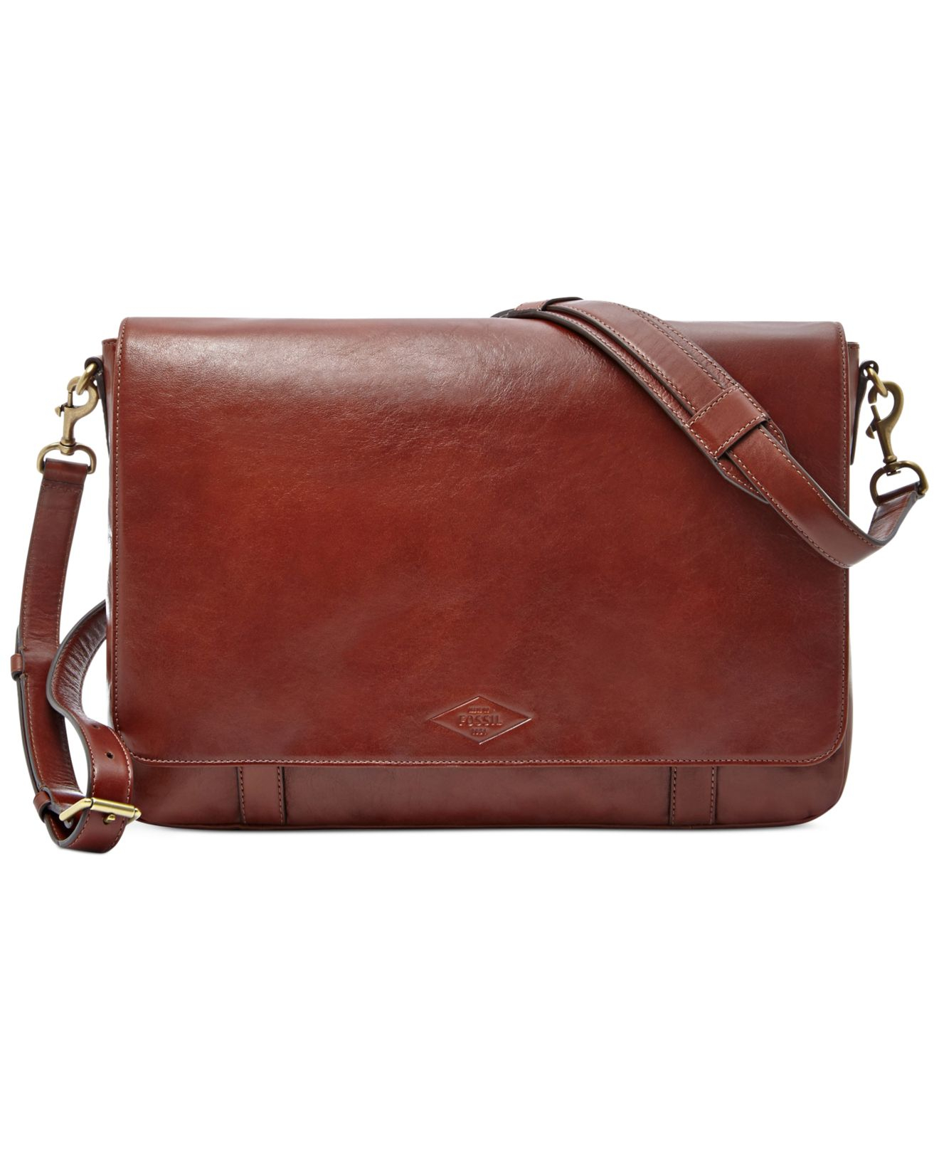 Fossil Aiden Leather Messenger Bag in Brown for Men | Lyst