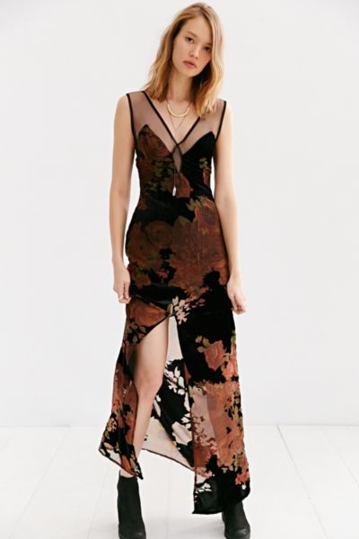 For Love & Lemons Dusty Rose Maxi Dress in Brown | Lyst