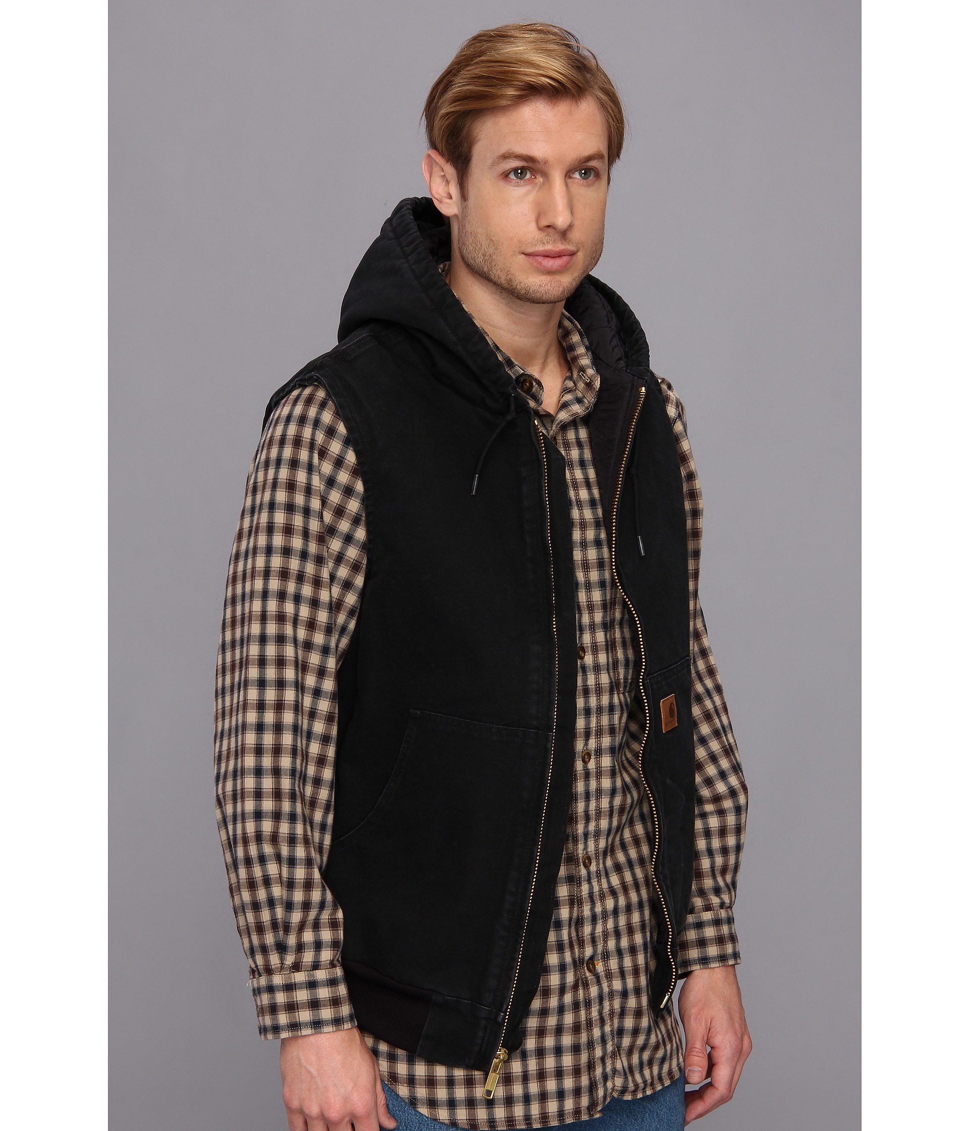 Carhartt Sandstone Hooded Active Vest in Black for Men Lyst