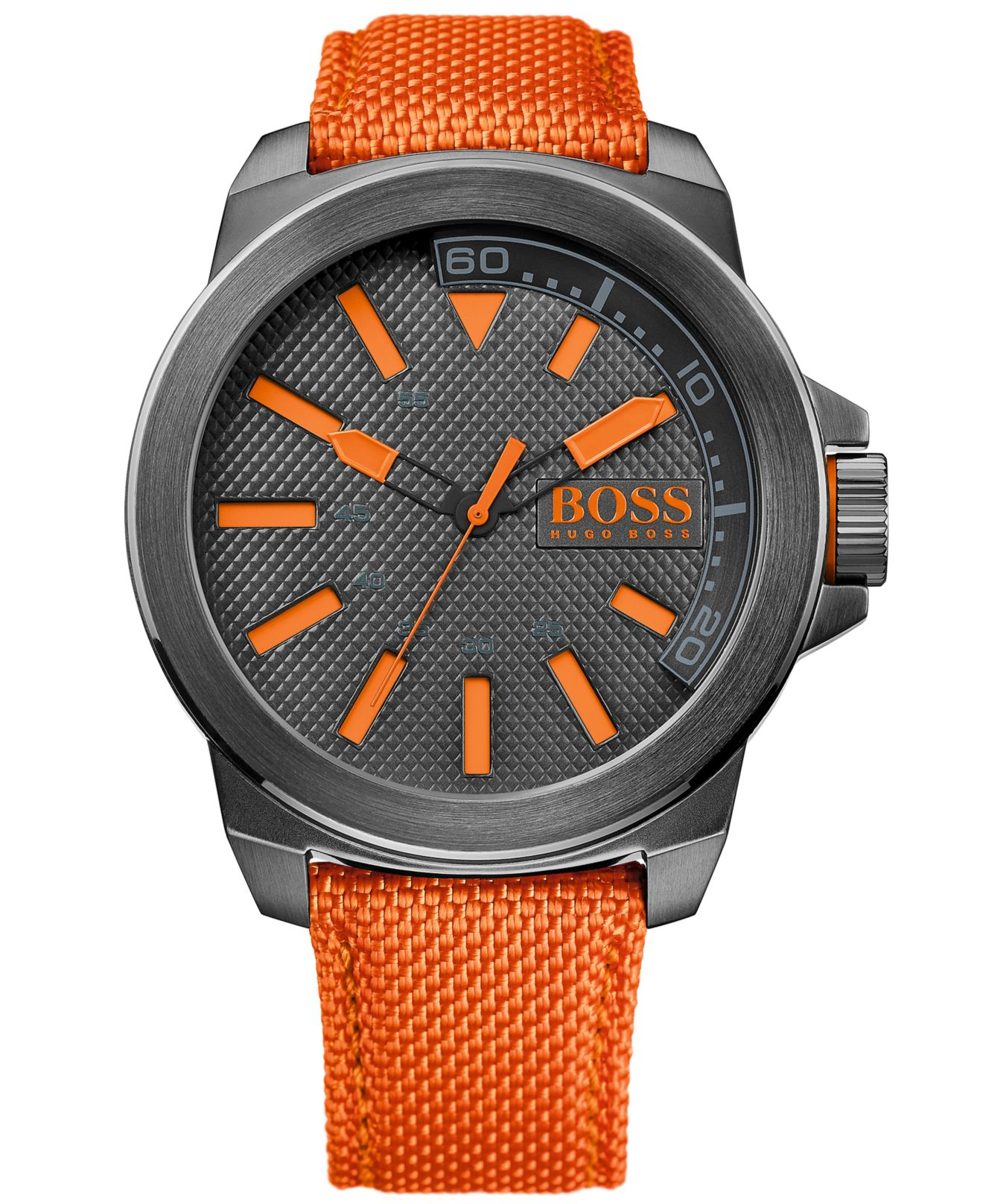 Boss orange Men's Orange Woven Nylon Strap Watch 50mm 1513010 in Orange for Men Lyst