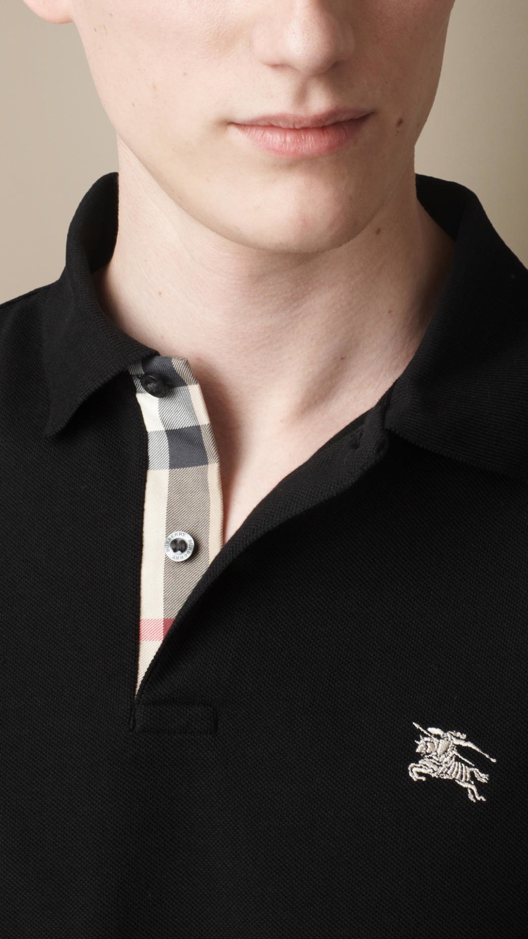 hoog Mexico lijn Burberry Long Sleeve Polo Shirt in Black for Men | Lyst