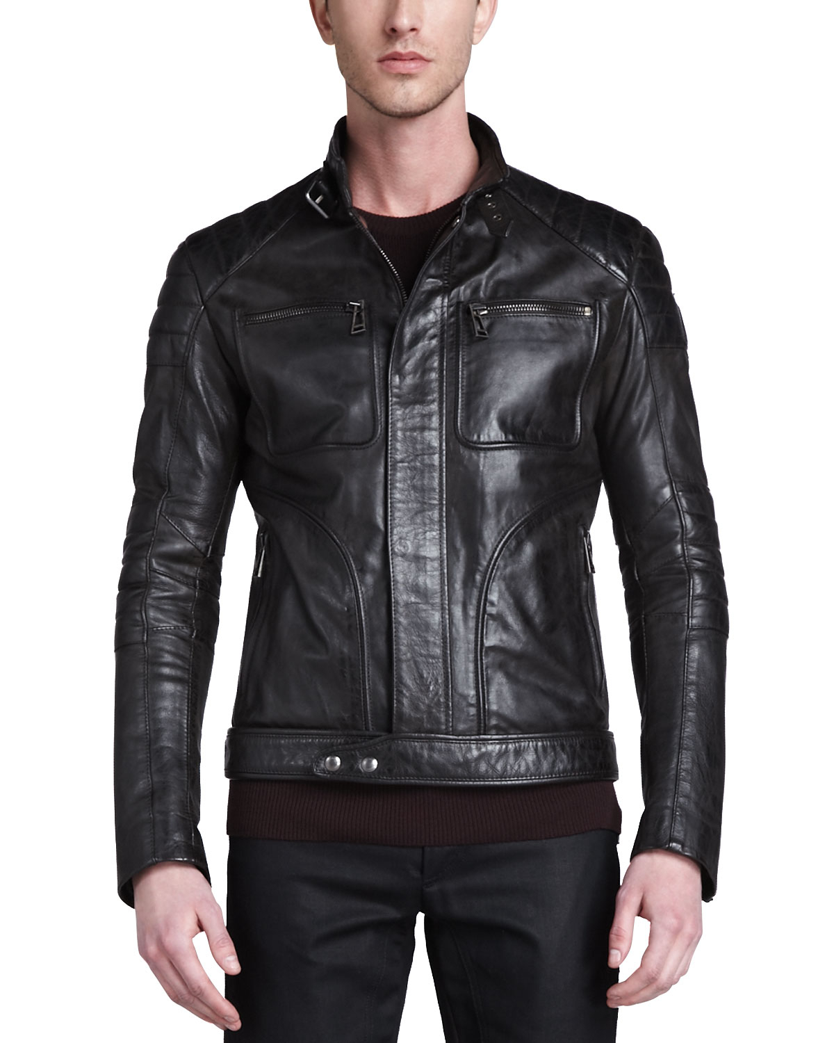 Lyst - Belstaff Weybridge Handwaxed Leather Bomber Jacket in Black for Men