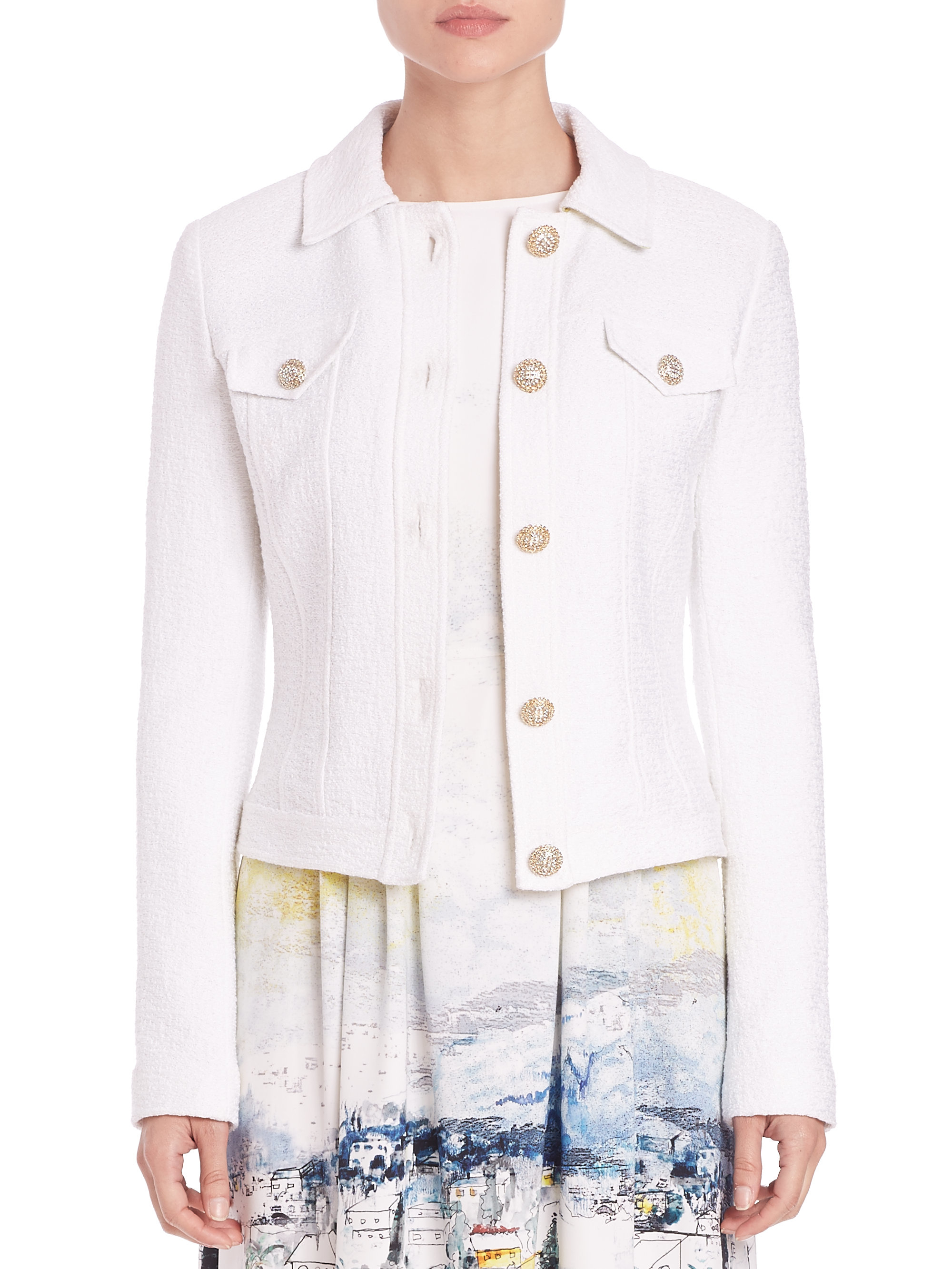 white knit jacket