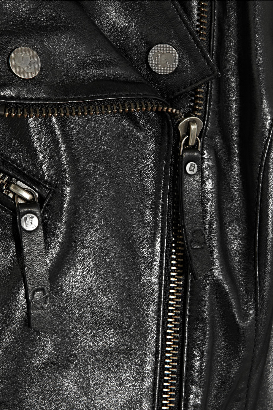 Lyst Karl Lagerfeld Odina Leather Biker Jacket In Black Gallery