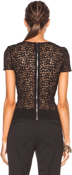 Nina Ricci Lace Top in Black (Noir) | Lyst