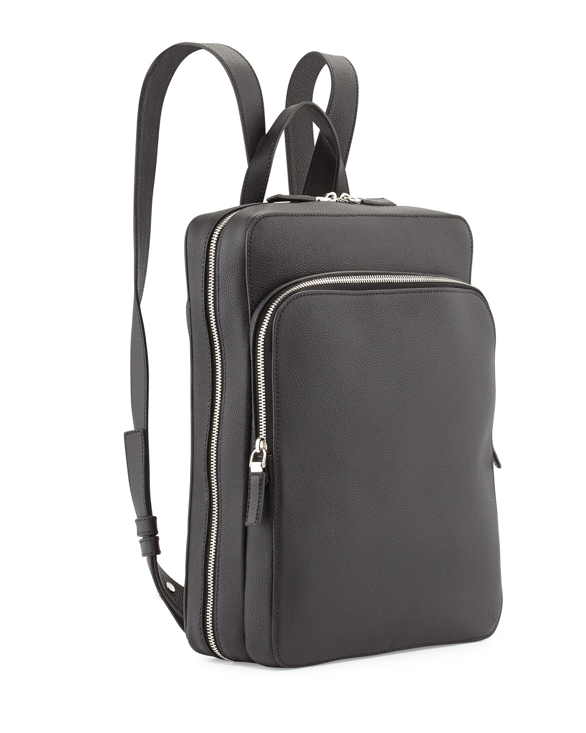 Prada Calfskin Slim Backpack With Zip Closures in Black | Lyst  