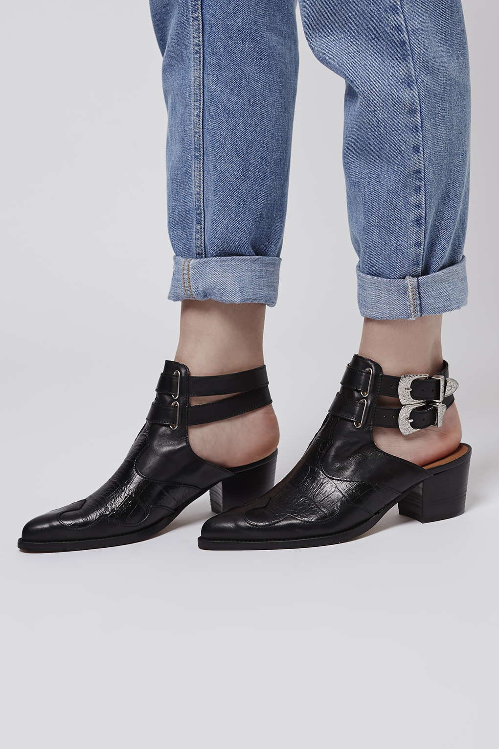 western cutout booties