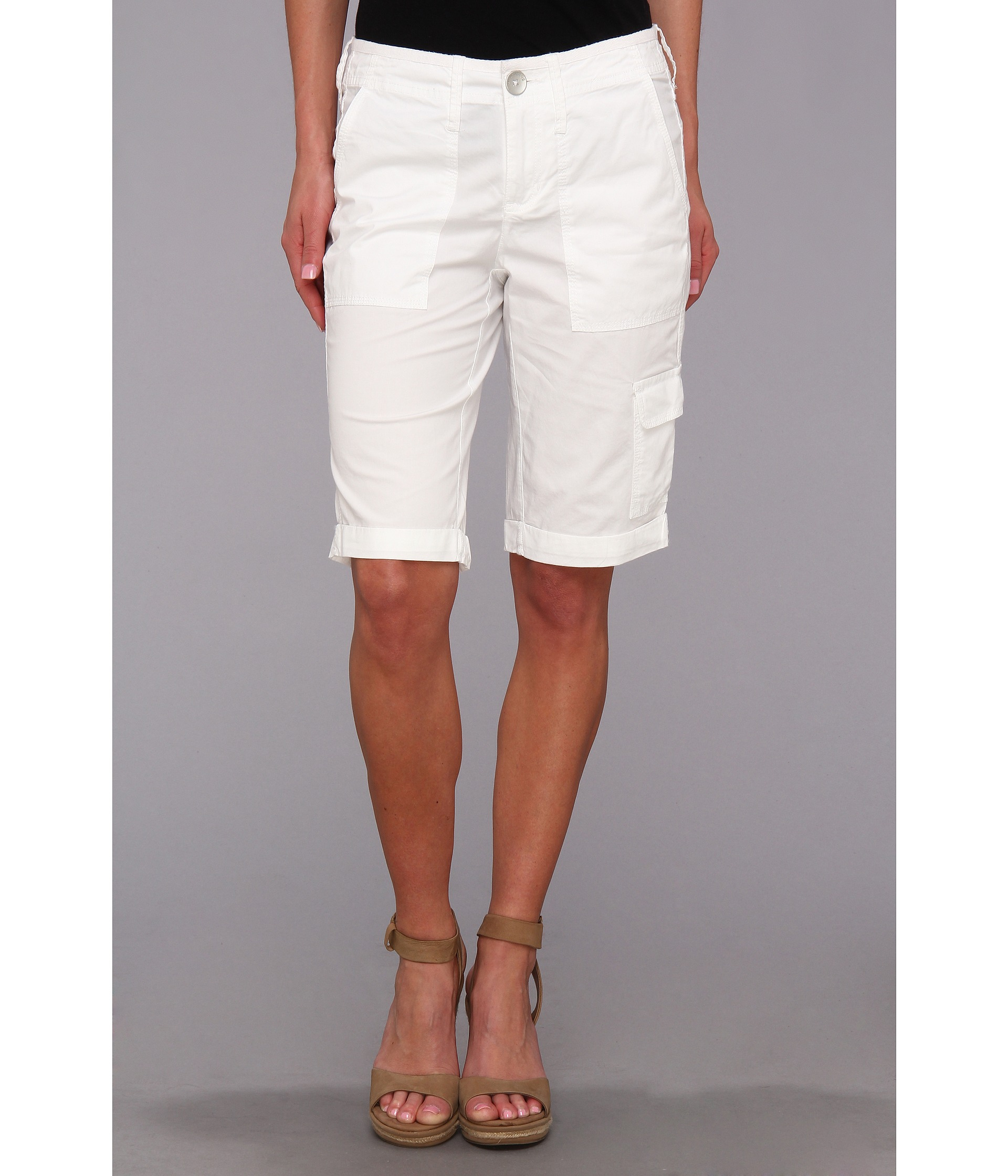 women's white cargo shorts