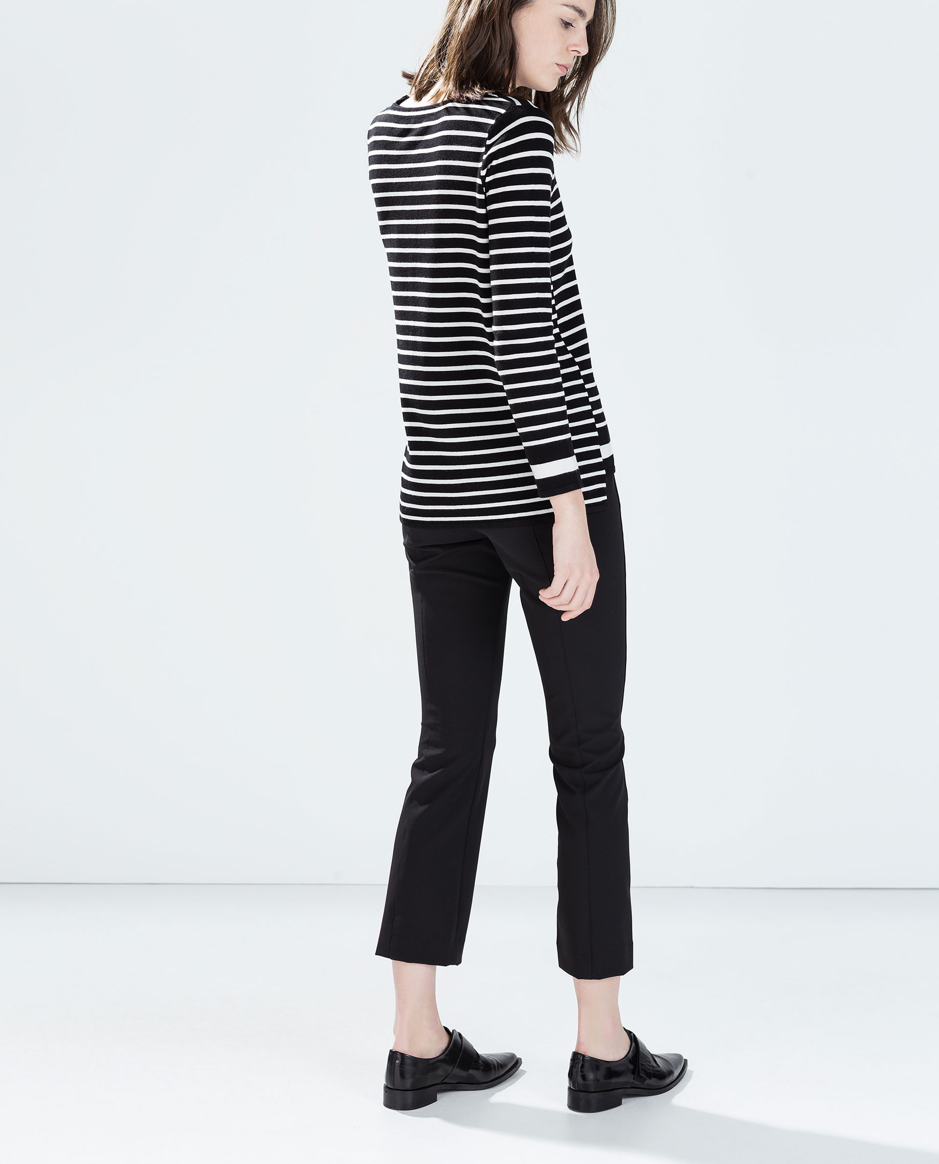 Zara Striped Sweater in White (Black / White) | Lyst