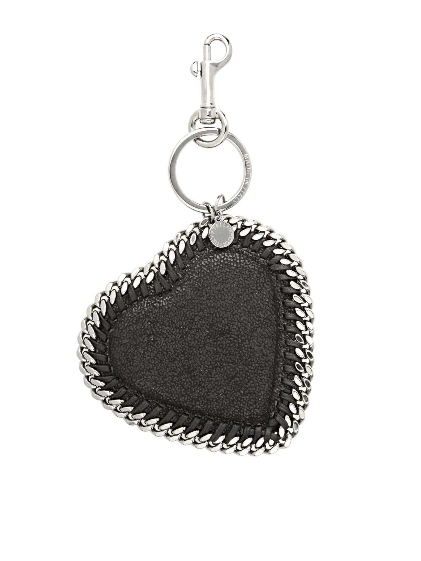 Stella McCartney Falabella Heart Key Ring in Black | Lyst