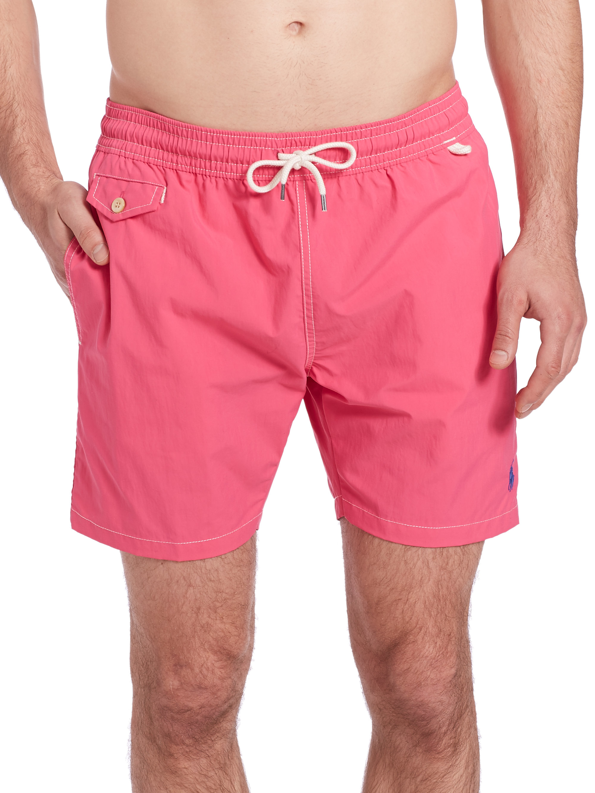 Lyst - Polo Ralph Lauren Traveler Swim Shorts in Pink for Men