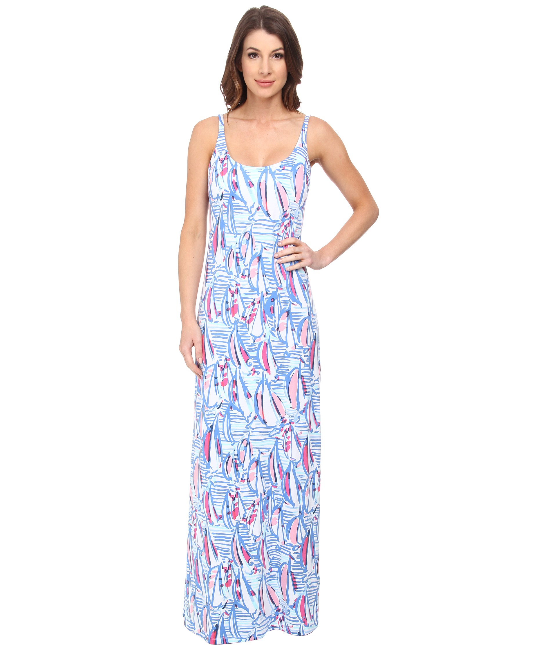 Lilly Pulitzer Palm Maxi Dress in White - Lyst