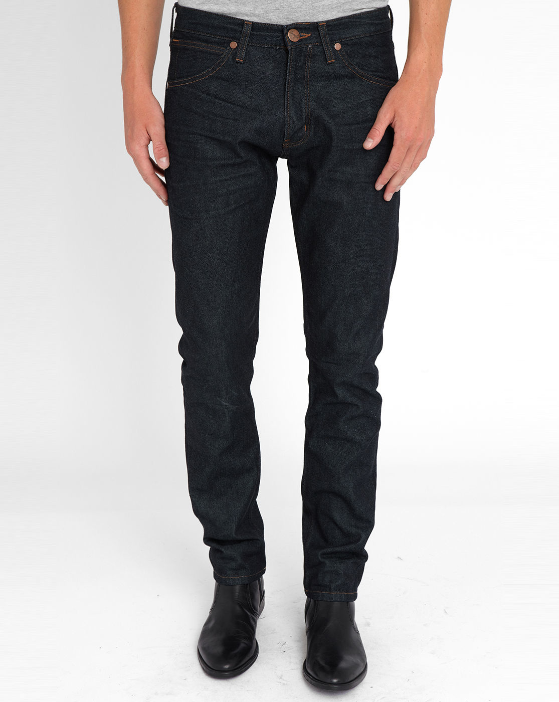 Wrangler Dark Denim Bostin Selvedge Slim-fit Jeans in Blue for Men ...