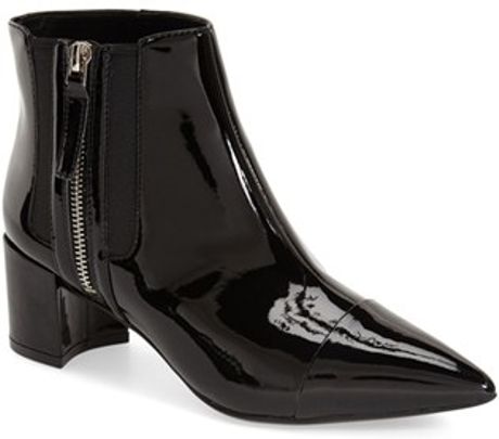 Nine West 'Wasabi' Pointy Toe Bootie in Black (BLACK FAUX LEATHER ...