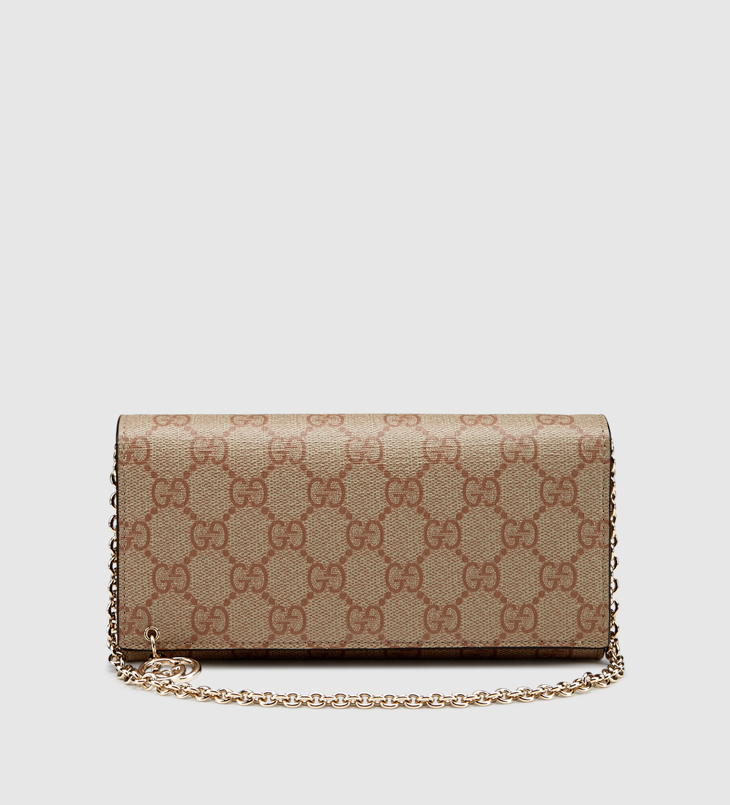 Lyst - Gucci Gg Supreme Canvas Chain Wallet in Natural