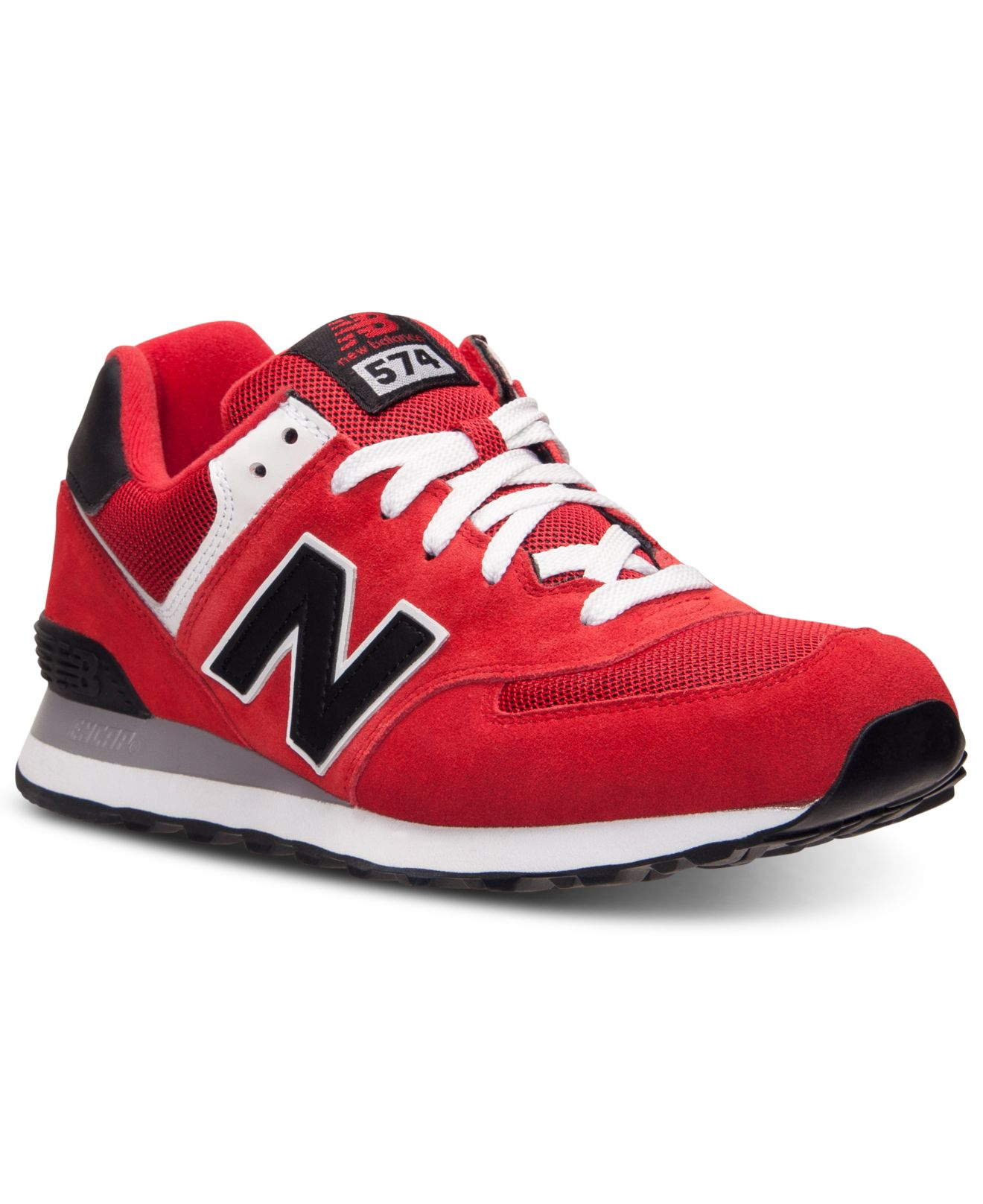 New Balance Men'S 574 Sneakers From Finish Line in Red/Black (Red) for ...