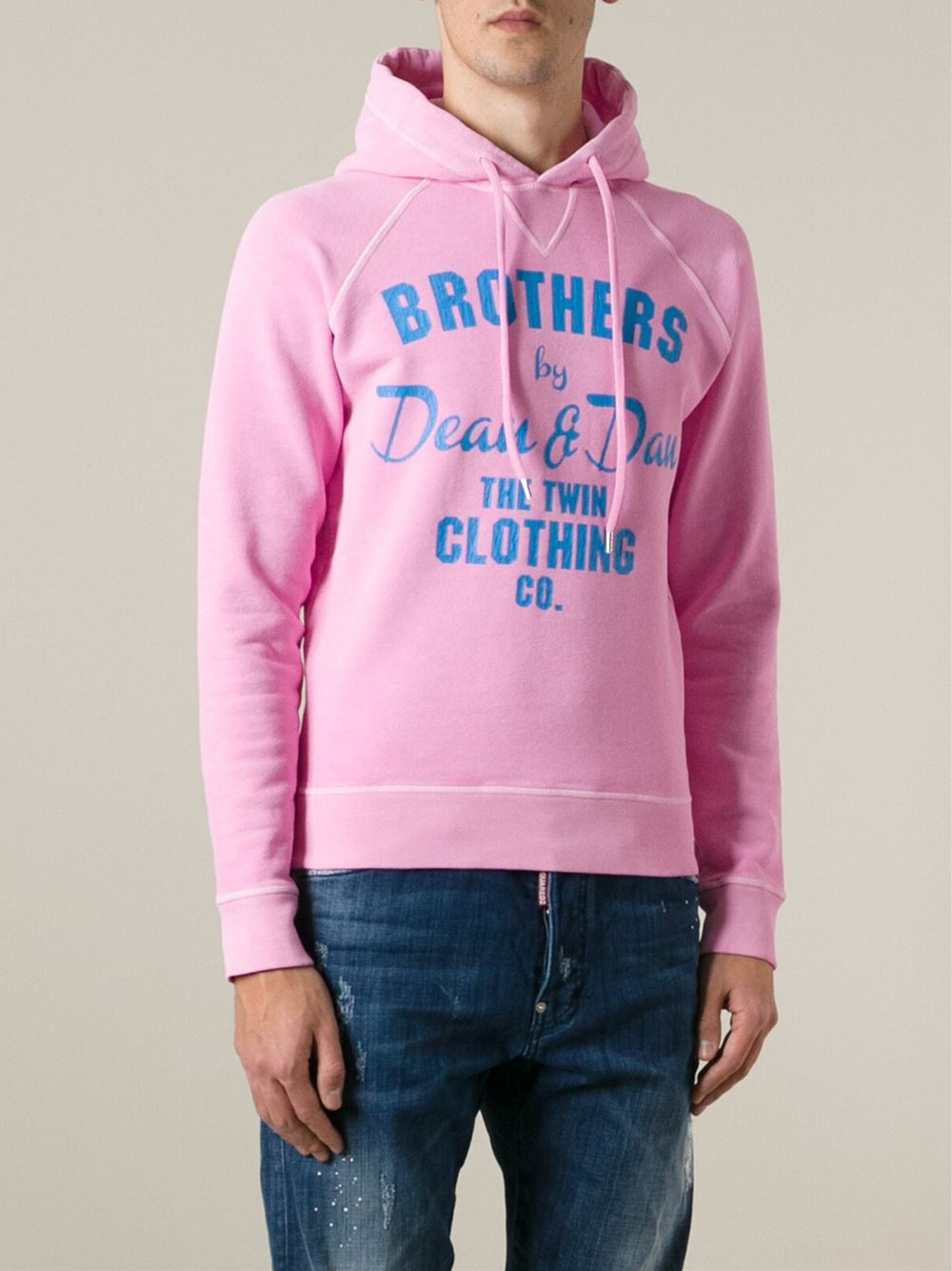 DSquared² Printed Stretchcotton Hoodie in Pink for Men Lyst