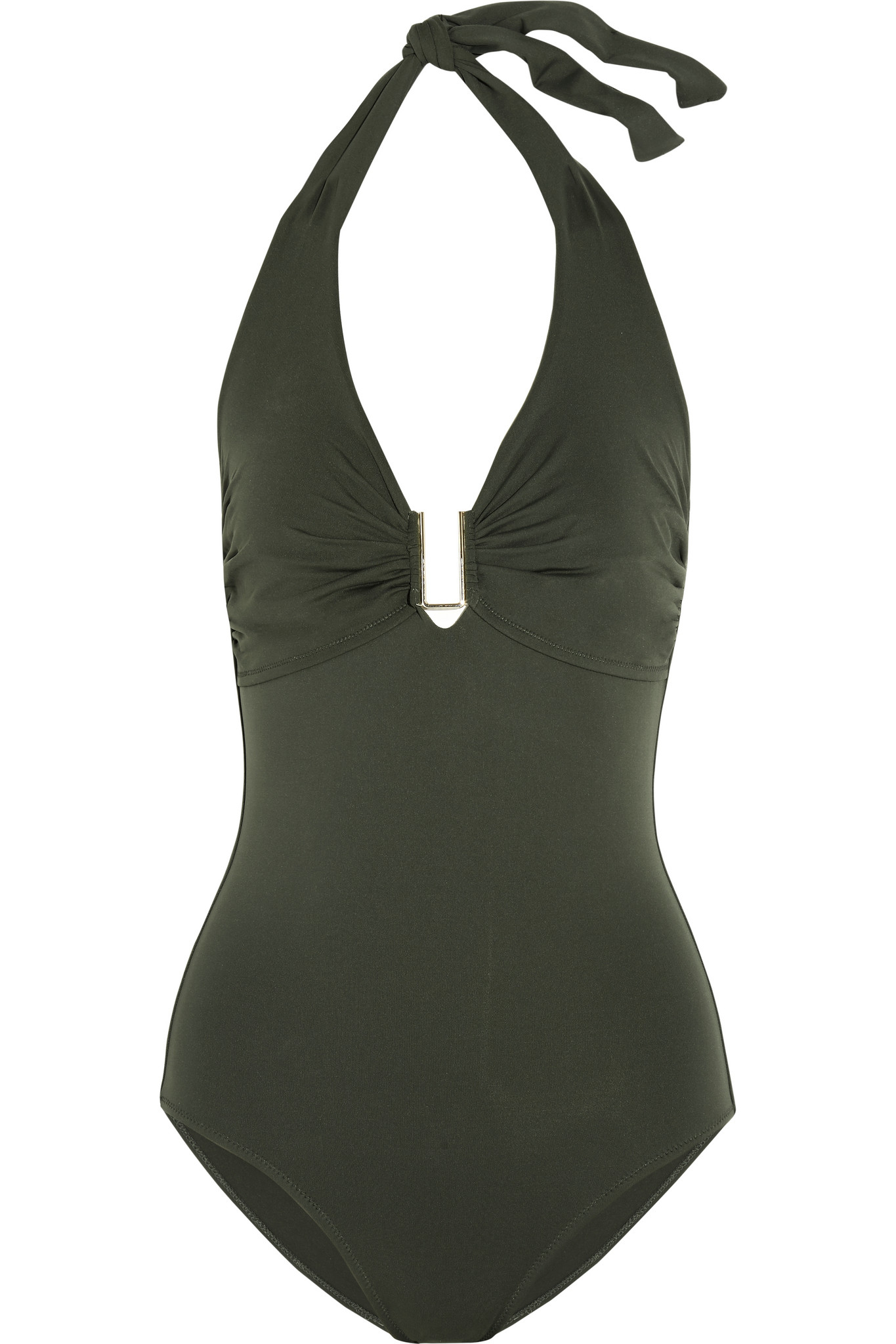Melissa Odabash Synthetic - Tampa Halterneck Swimsuit - Army Green in ...