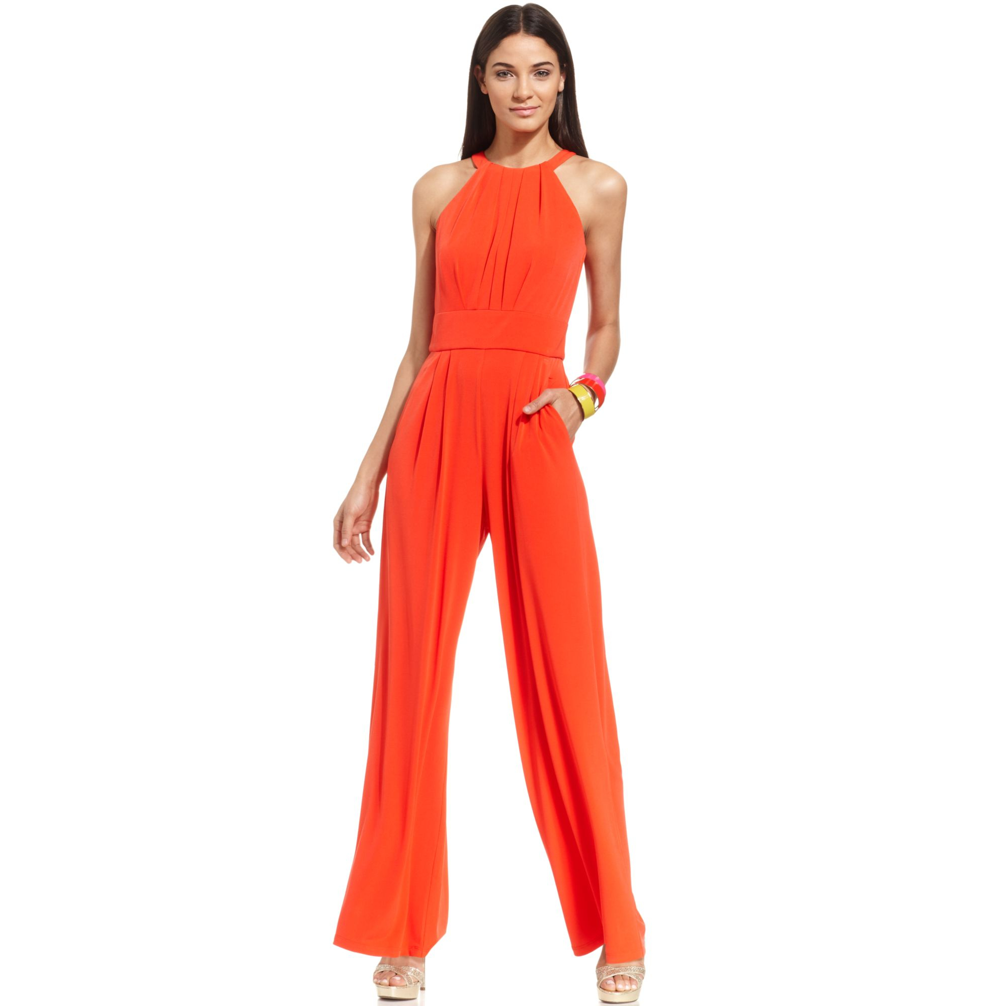 vince camuto orange jumpsuit