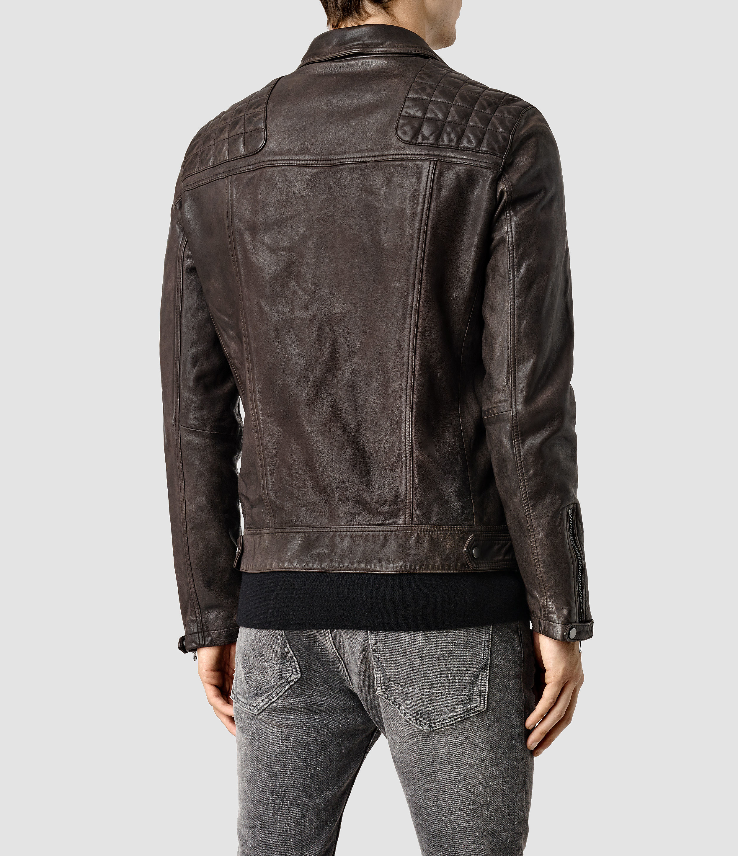 Lyst Allsaints Conroy Leather Biker Jacket Usa In Black For Men Gallery