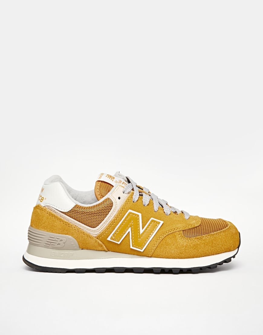 New Balance 574 Yellow Suede/Mesh Sneakers | Lyst