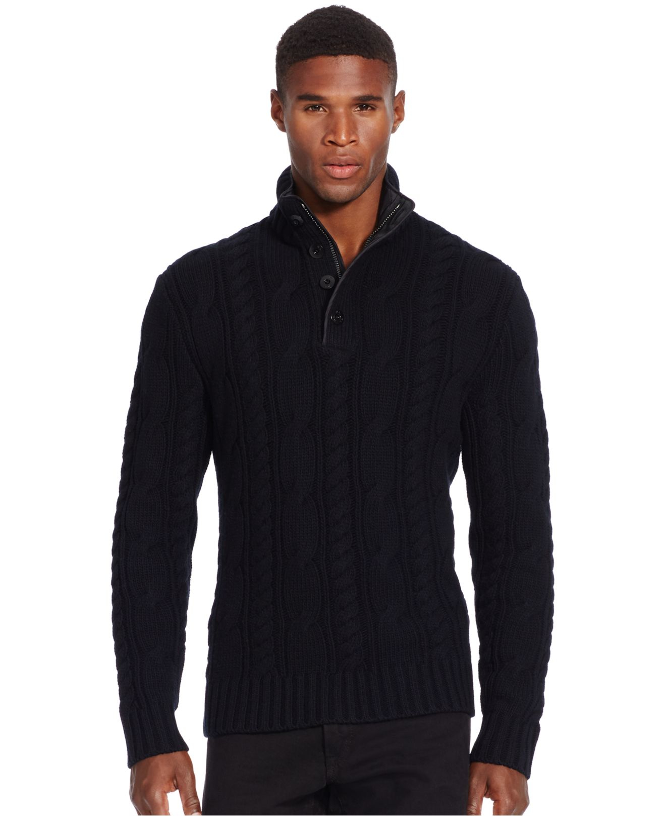  Polo  Ralph  Lauren  Cable knit Merino Sweater  in Black for 