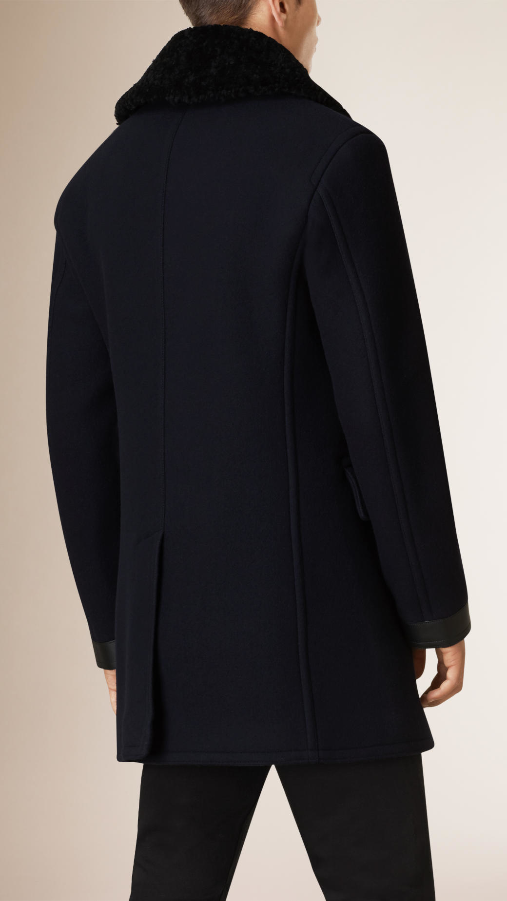 Burberry shearling deals pea coat