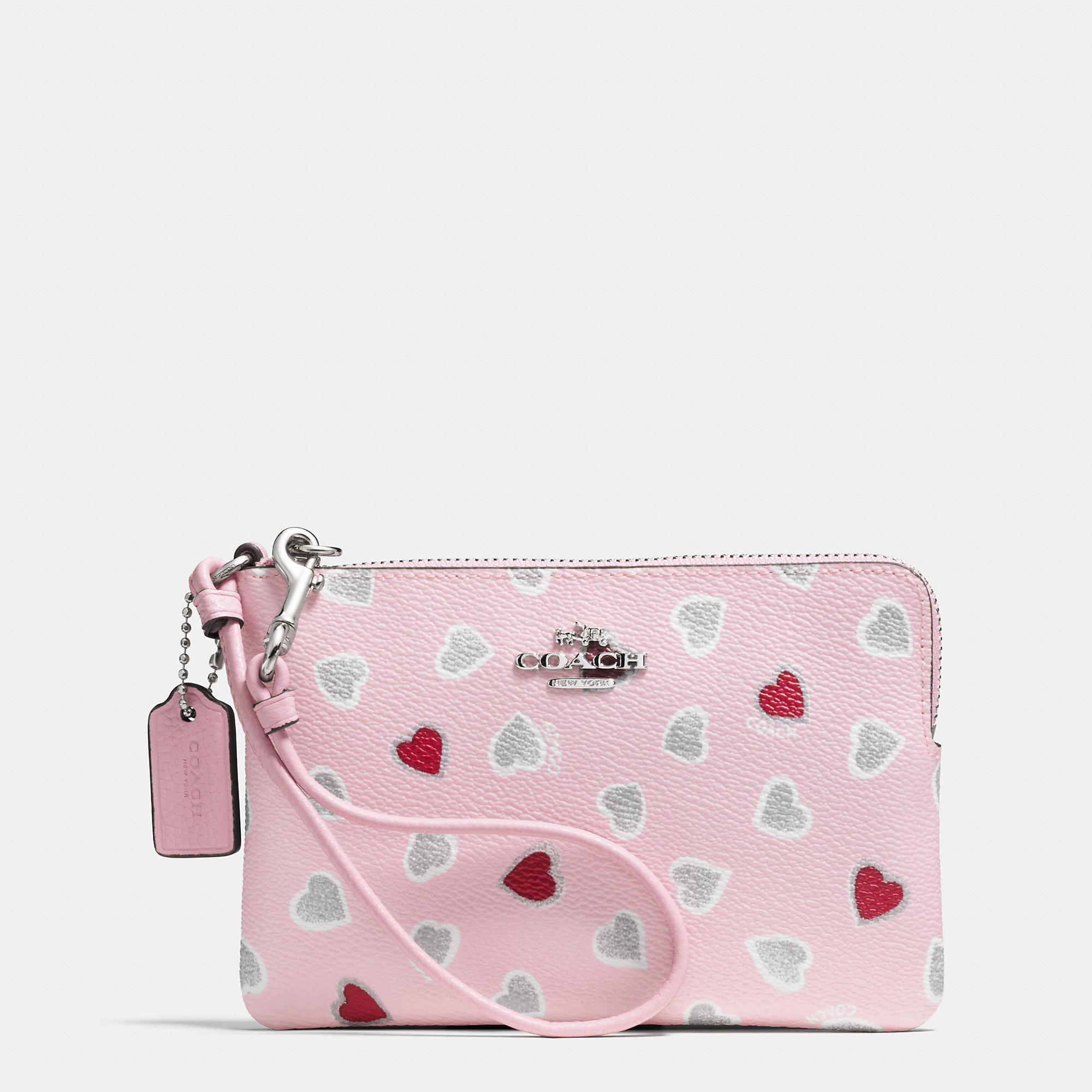 Coach+CA785+Ditsy+Floral+Corner+Zip+Wristlet+Small+Clutch+Pink+Multicolor  for sale online