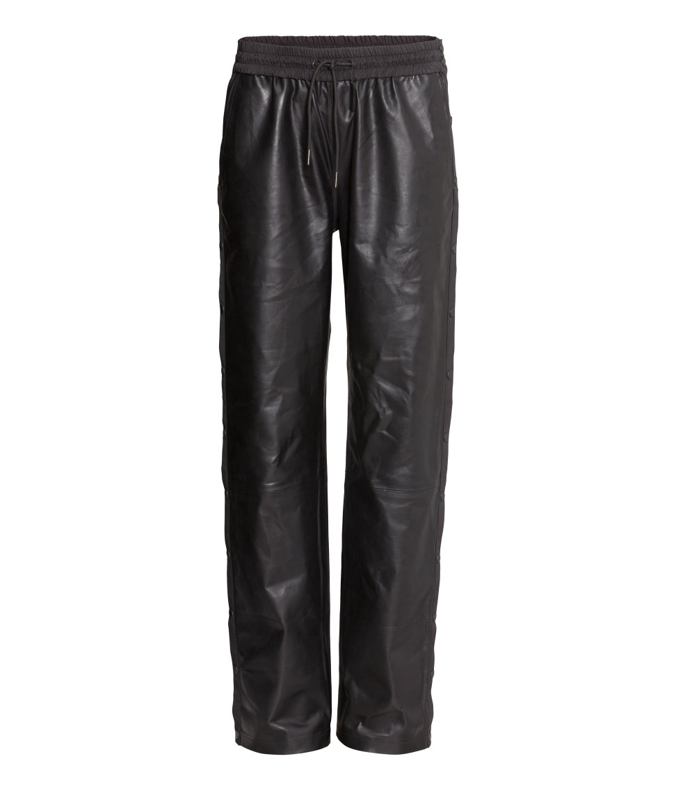 h&m leather joggers