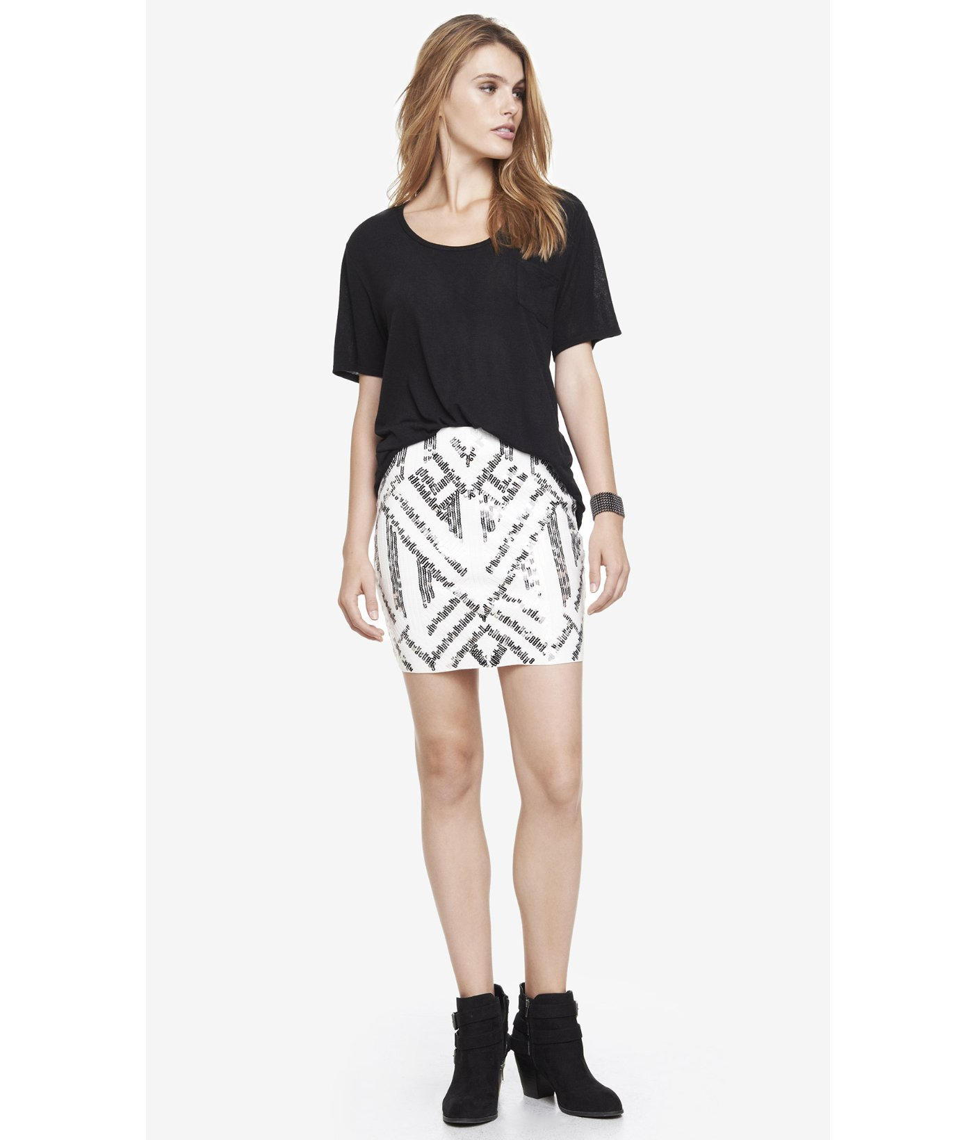 express sequin mini skirt