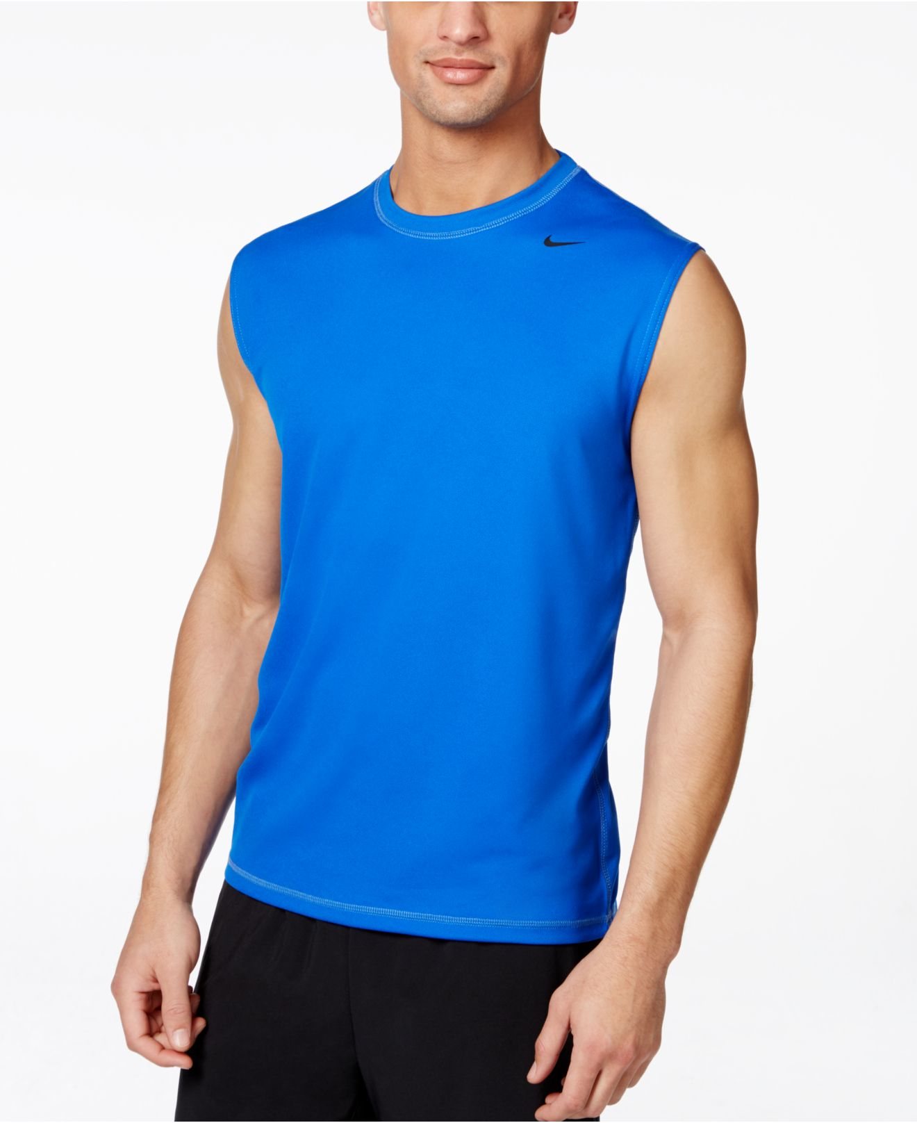 Nike Dri-fit Performance Sleeveless Swim Shirt in Blue for Men
