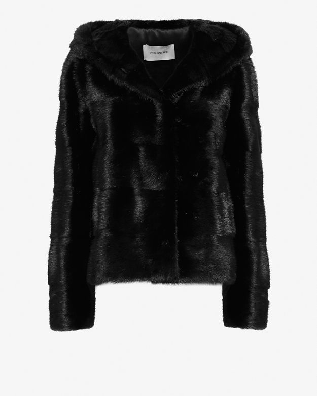 mink hooded jacket