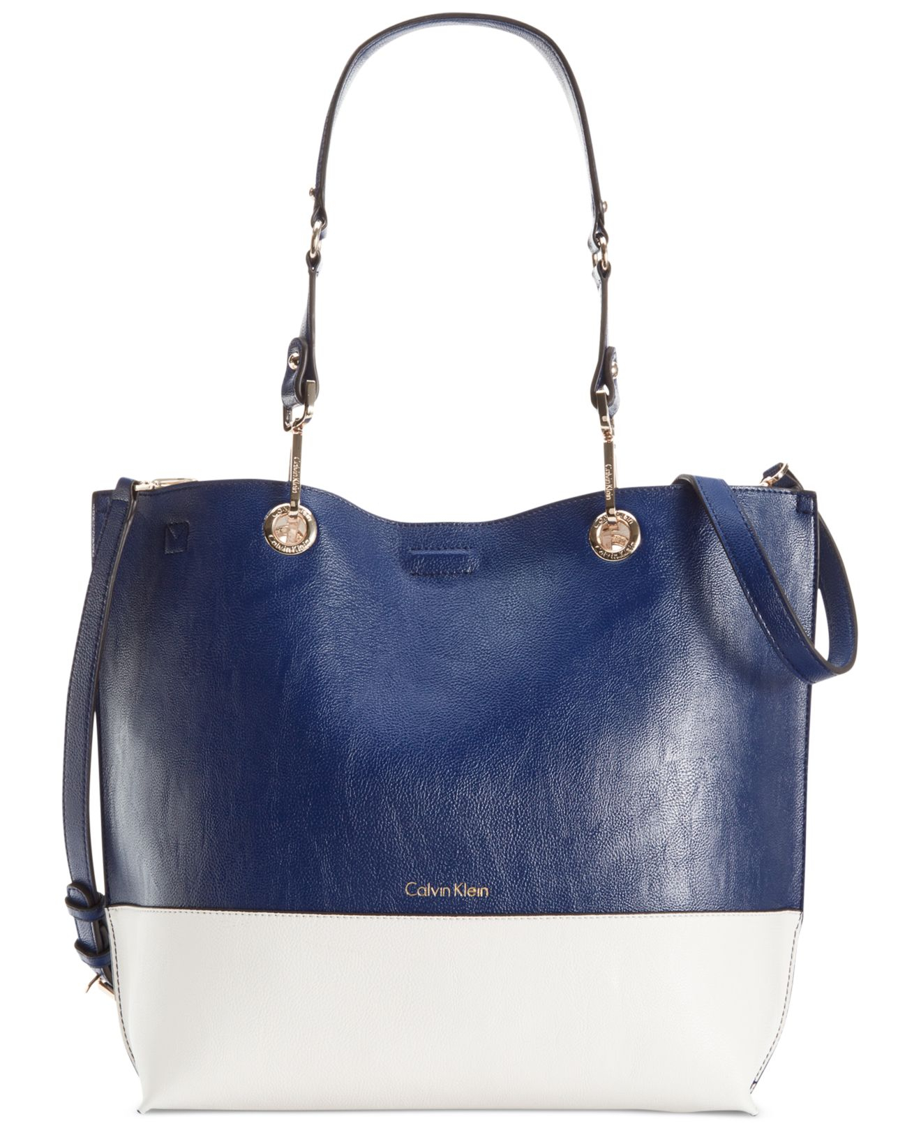 Calvin klein Reversible Tote With Pouch in Blue (Ink/White) | Lyst