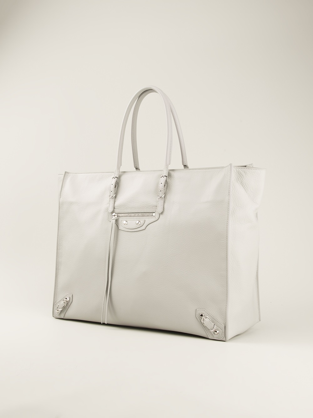 Papier leather tote Balenciaga Grey in Leather - 24770506