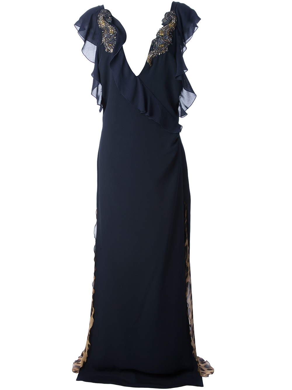 Roberto Cavalli Embellished Sleeveless Gown in Blue | Lyst