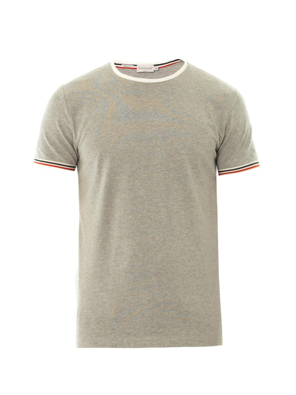 Moncler Crewneck Tshirt in Grey (Gray) for Men - Lyst