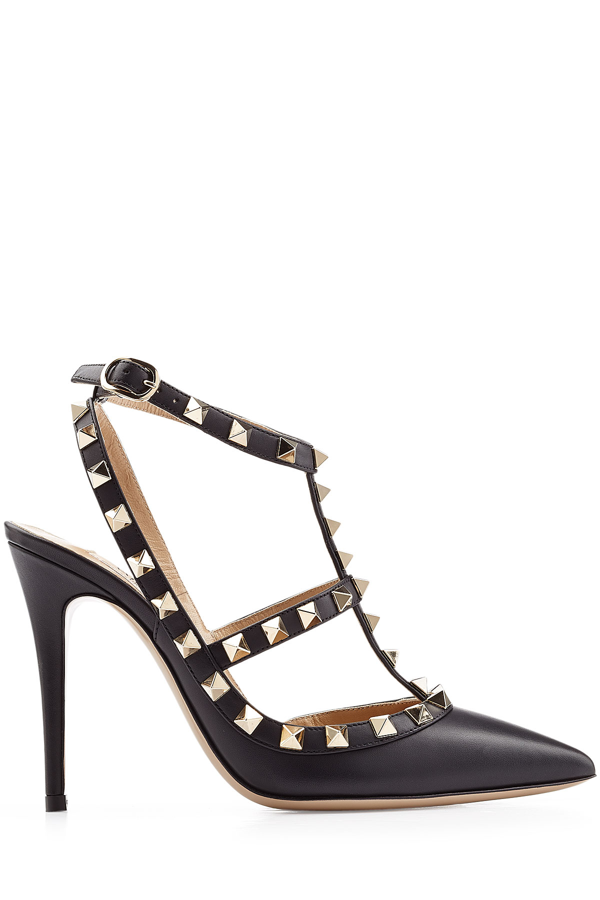 Lyst - Valentino Rockstud Leather Pumps - Black in Black